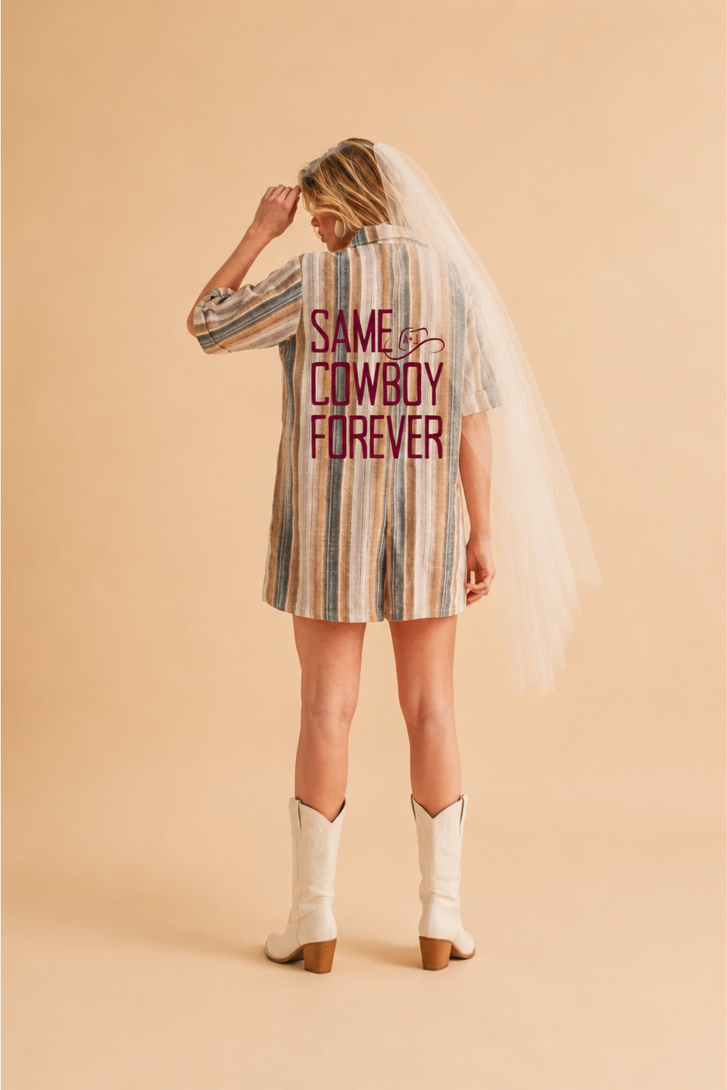 Last Cowboy Forever Striped Romper