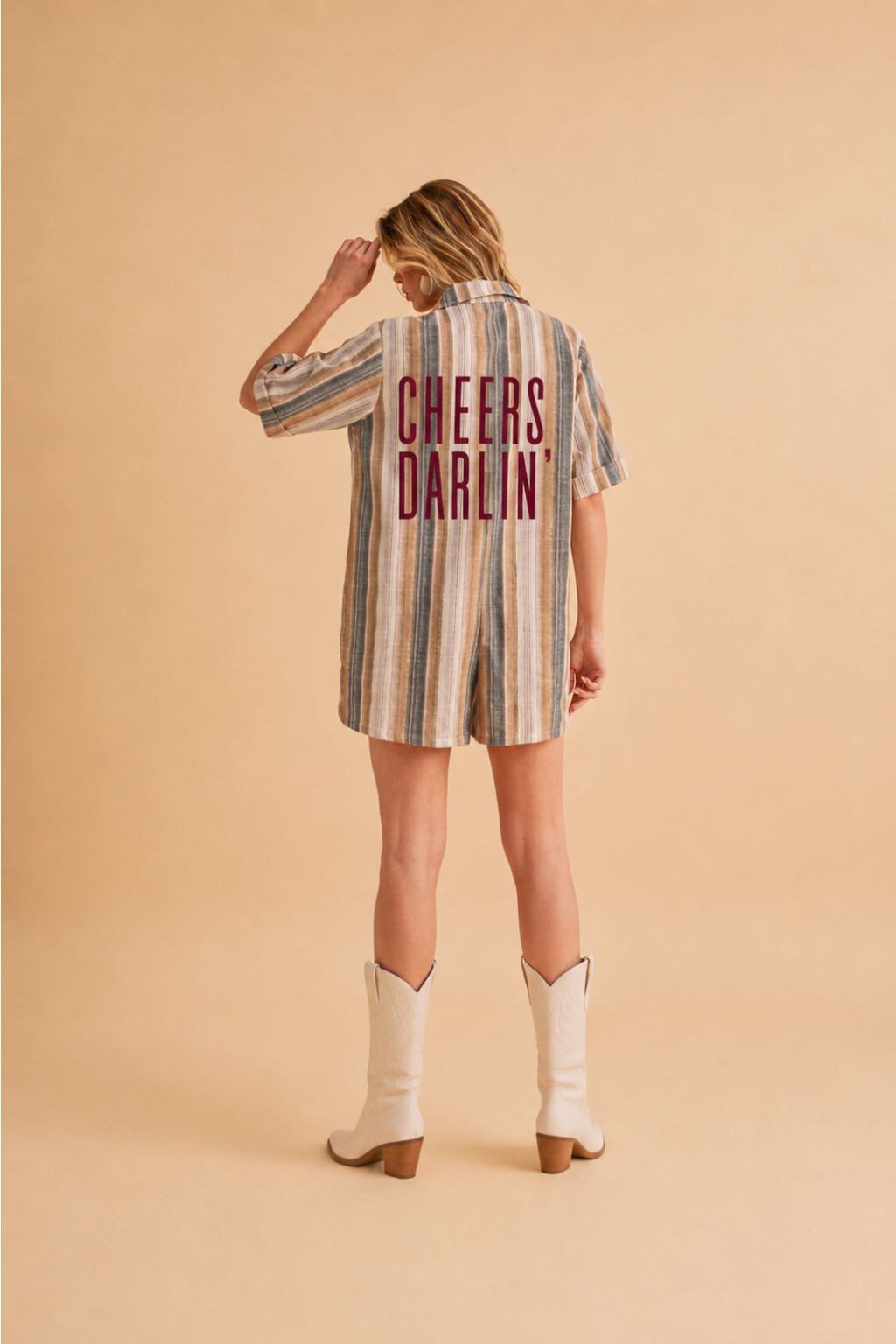 Last Cowboy Forever Striped Romper