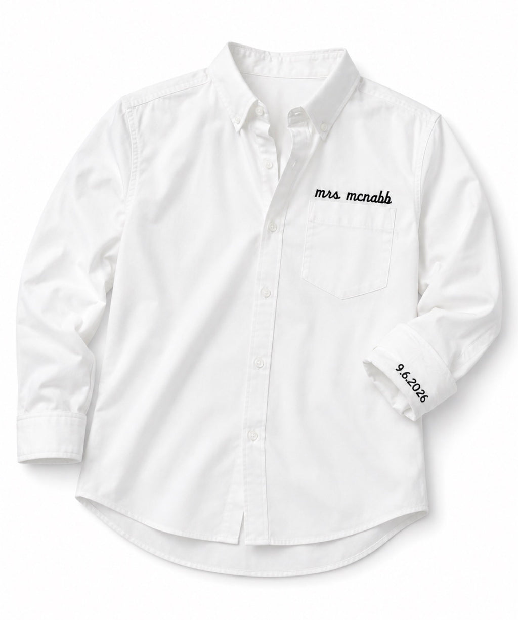 The Mrs. Shirt - Personalized Embroidered Button-Down Shirt